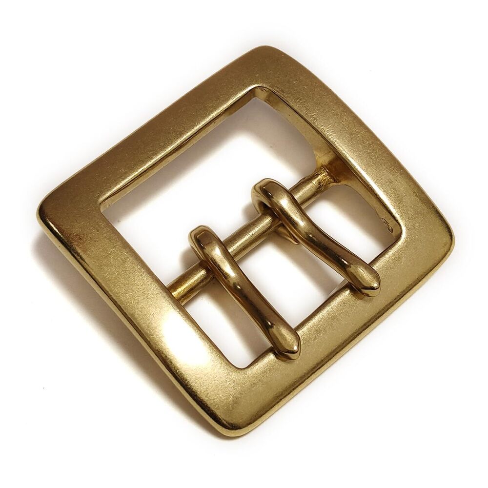 9612 1.5“（3.8cm） Solid Brass Double Needle Belt Buckle Square 03